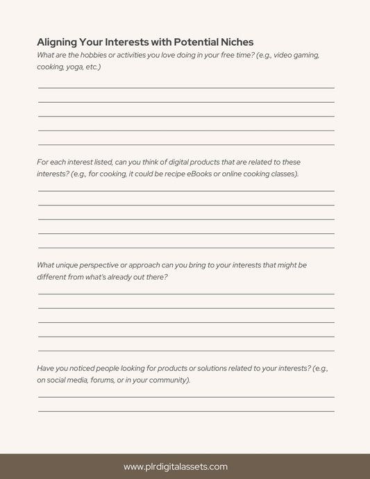 How to Find Your Niche Workbook: Discover Your Ideal Market for Digital Products